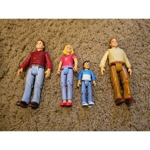 Fisher Price Loving Family Dollhouse Figures Lot Mom Two Dads Brother Boy White